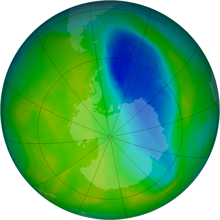 Antarctic ozone map for 28 November 2014